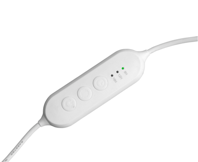 Lampe Pour Plantes Rose Blanc De Airam - La puissance lumineuse peut &ecirc;tre r&eacute;gl&eacute;e sur cinq niveaux &agrave; l'aide d'un variateur et une minuterie peut &ecirc;tre utilis&eacute;e pour r&eacute;gler la dur&eacute;e d'&eacute;clairage sur 8/12/16 heures.