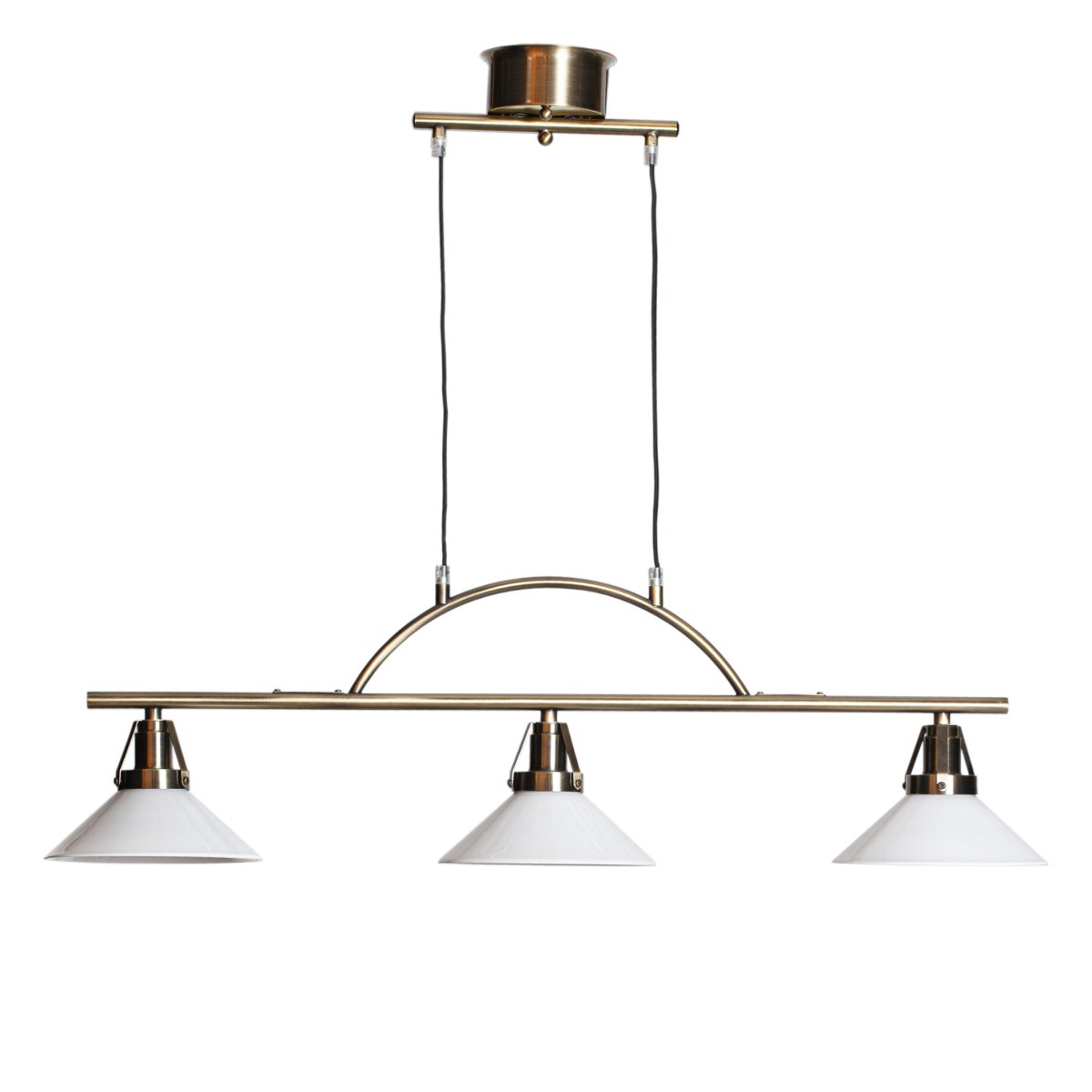 Lampe Style École 90cm Laiton antique suspension De Cottex - Le plafonnier Shoemaker, en m&eacute;tal avec finition laiton antique, est un luminaire industriel &eacute;l&eacute;gant qui apporte une touche tendance &agrave; n'importe quelle pi&egrave;ce.