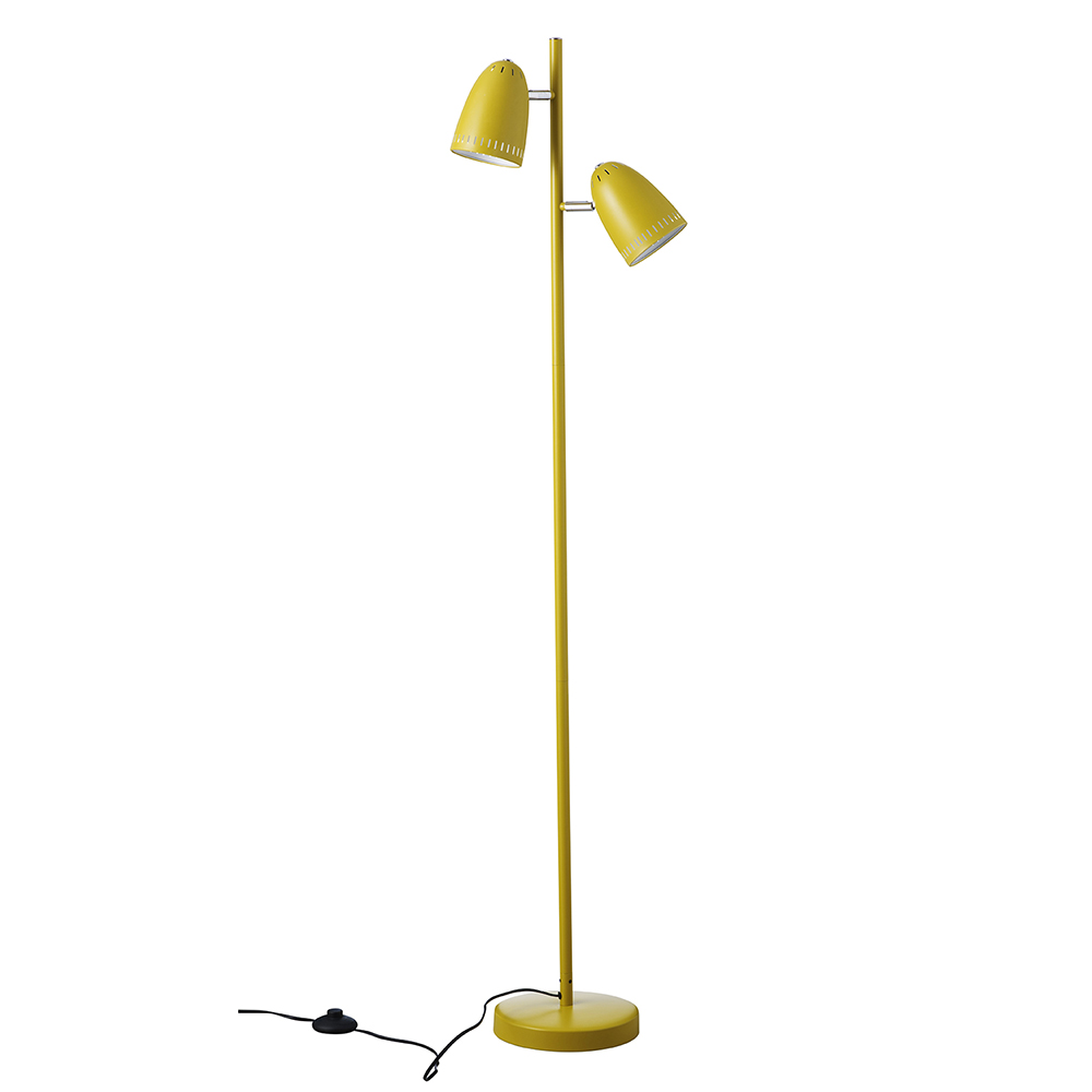 Dynamo 2 Jaune lampadaire De Superliving - Inclinables et orientables &agrave; 345&deg;, ils vous permettent d'orienter facilement la lumi&egrave;re exactement l&agrave; o&ugrave; vous en avez besoin&nbsp;: parfait comme lampe de lecture ou pour un &eacute;clairage d'ambiance dans le salon.