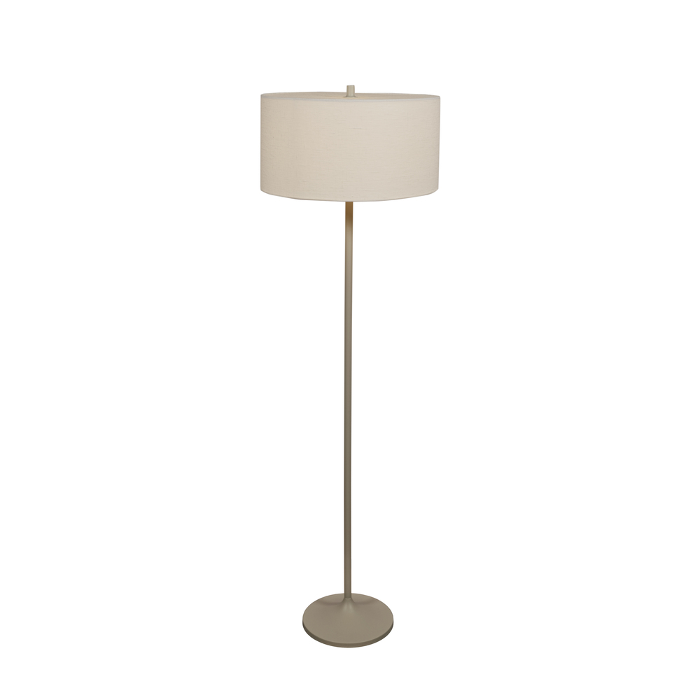 Soft Blanc/sable lampadaire De Belid - Le diffuseur int&eacute;gr&eacute;, en PMMA recycl&eacute; et recyclable, contribue &agrave; une r&eacute;partition uniforme et confortable de la lumi&egrave;re.