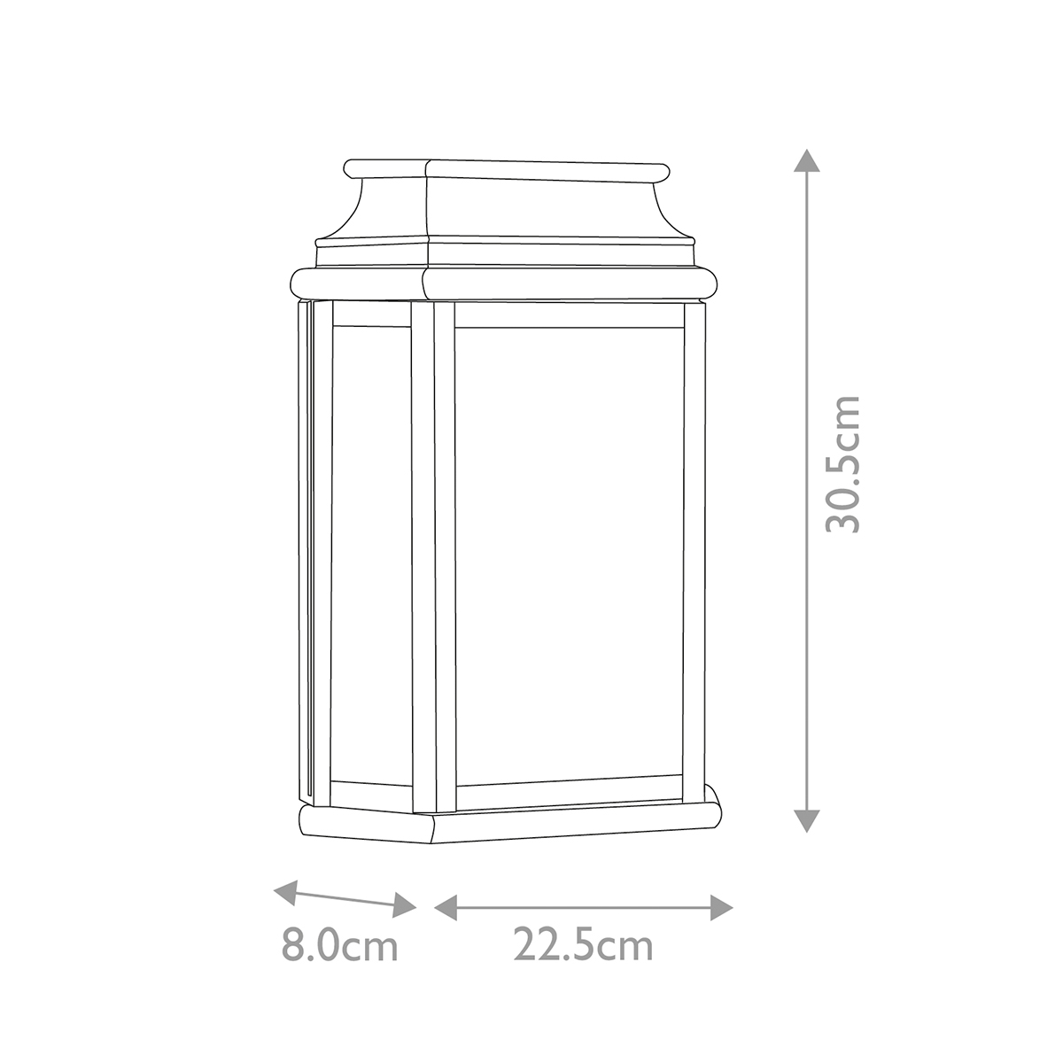 St Martins 30cm Laiton antique lampe d’extérieur De Elstead Lighting - Tillverkad av massiv m&auml;ssing och klart glas, erbjuder den en robust och h&aring;llbar konstruktion som utvecklar en vacker patina &ouml;ver tid.