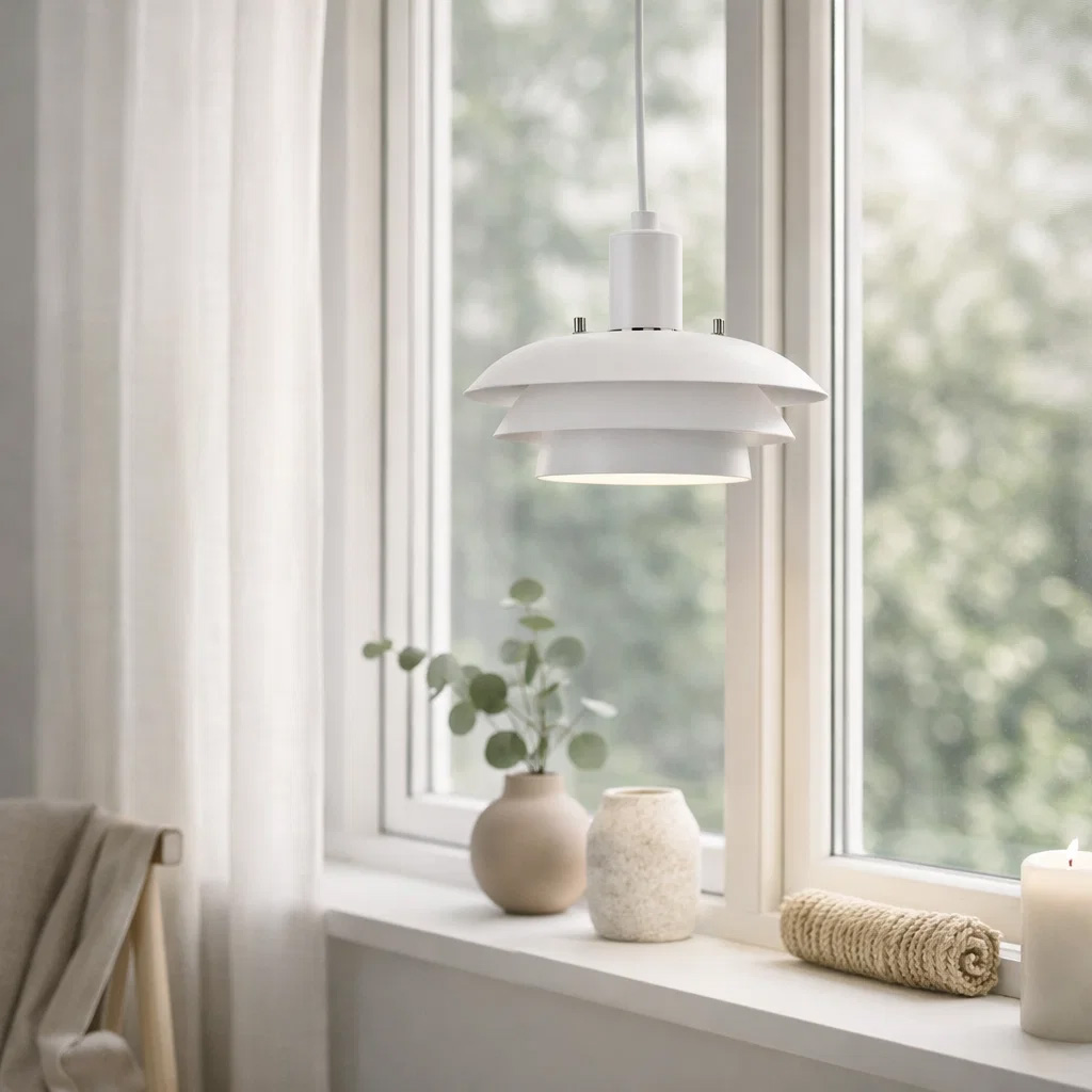 Stealth Ø20 Blanc lampe de fenêtre De Nordic Lighting - Pour une touche personnalis&eacute;e, Stealth est fournie avec deux jeux d'accessoires&nbsp;: boutons et anneau, disponibles en finitions chrom&eacute;e et blanche.