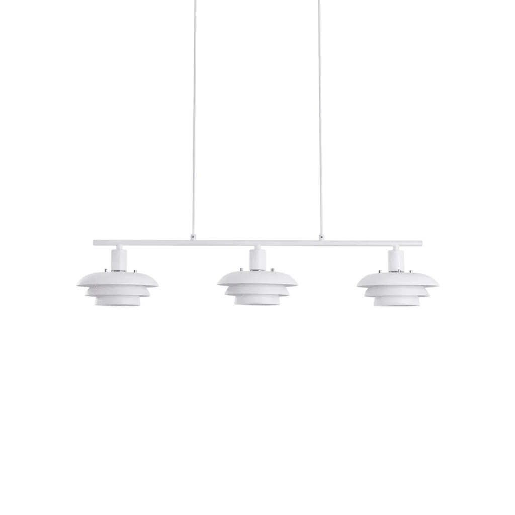 Stealth 86cm Blanc suspension De Nordic Lighting - Le luminaire est fourni avec deux jeux d'accessoires &ndash; boutons et anneaux chrom&eacute;s et blancs &ndash; vous permettant ainsi de choisir facilement le style qui convient le mieux &agrave; votre d&eacute;coration.