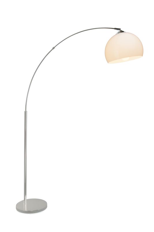 Vessa Chrome lampadaire De Brilliant - Gr&acirc;ce &agrave; son bras large, la lampe peut &ecirc;tre plac&eacute;e &agrave; un endroit tout en &eacute;clairant un autre &ndash; parfaite comme lampe de lecture derri&egrave;re le canap&eacute; ou en compl&eacute;ment d&#39;un &eacute;clairage g&eacute;n&eacute;ral.