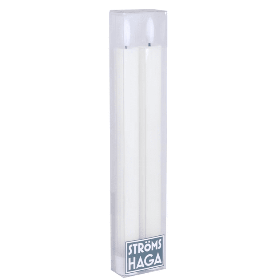 Bougie Effilée Idun Grande Pack De 2 De Strömshaga - Les lumi&egrave;res, avec leur design nervur&eacute;, sont con&ccedil;ues pour imiter les bougies traditionnelles avec une flamme naturellement vacillante, mais avec tous les avantages de la technologie LED moderne.