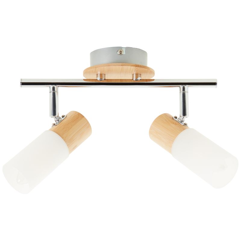 Babsan 2 Bois spot De Brilliant - Le spot Babsan à deux lumières est un luminaire polyvalent alliant fonctionnalité et design naturel.