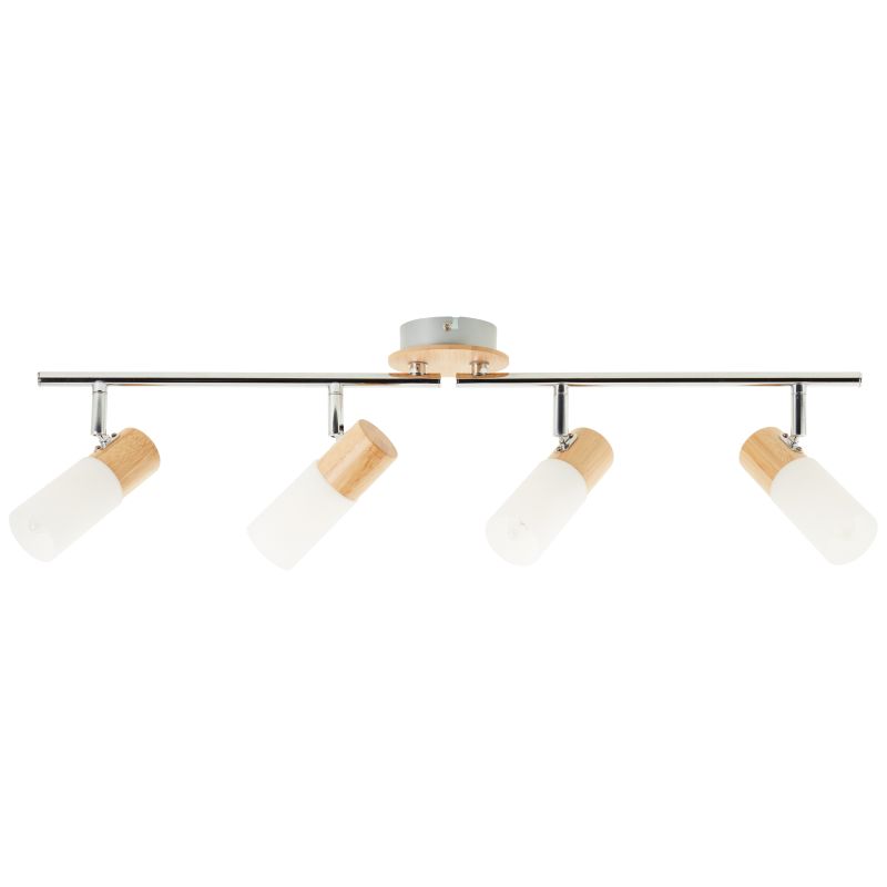 Babsan 4 Bois spot De Brilliant - Le spot Babsan à quatre lumières est un luminaire polyvalent qui allie fonctionnalité et design naturel.