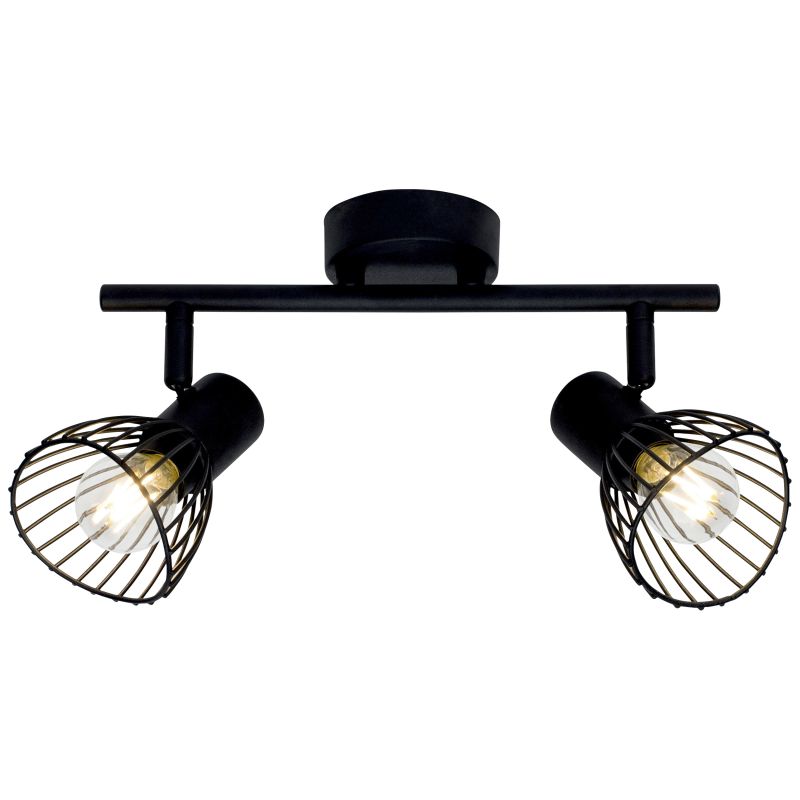 Elhi 2 Noir spot De Brilliant - Ses têtes réglables permettent d'orienter la lumière vers des détails précis ou d'éclairer toute la pièce.