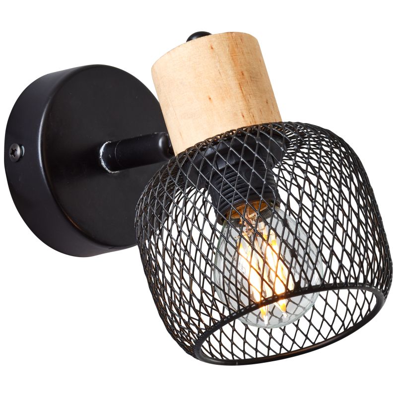 Giada 15cm Noir applique murale De Brilliant - Son abat-jour orientable permet de mettre en valeur des zones sp&eacute;cifiques de la pi&egrave;ce, et plusieurs spots peuvent &eacute;clairer efficacement des zones plus complexes.