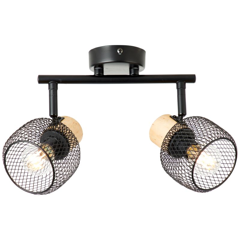 Giada 2 Noir spot De Brilliant - Ce luminaire peut être fixé au plafond ou au mur et dispose de têtes d'éclairage orientables qui vous permettent d'orienter la lumière là où vous le souhaitez, pour mettre en valeur des détails ou éclairer une pièce entière.