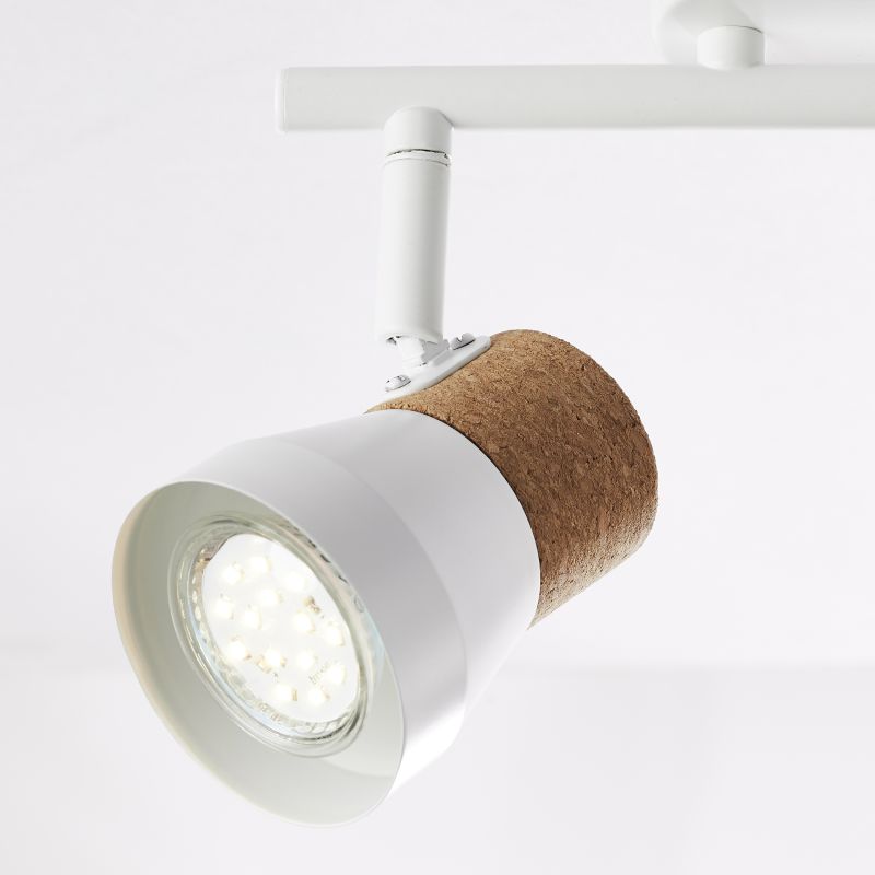 Moka 2 Blanc spot De Brilliant - Moka est un spot flexible en m&eacute;tal et li&egrave;ge naturel, permettant de cr&eacute;er facilement un effet lumineux personnalis&eacute;.