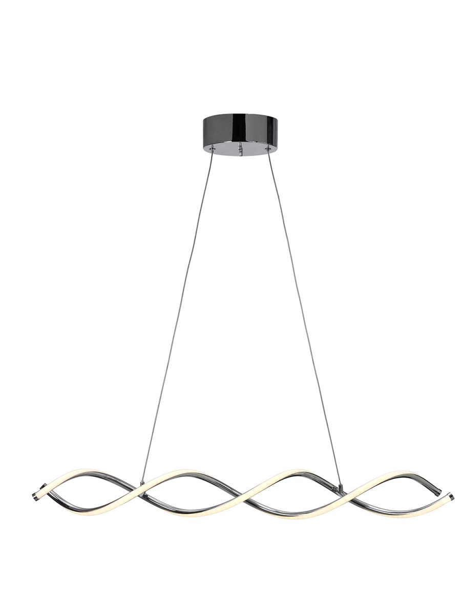 Vindla 87cm Chrome suspension De Cottex - Le plafonnier Vindla en métal et silicone est une solution d'éclairage moderne et élégante qui ajoutera une touche unique et élégante à votre pièce.