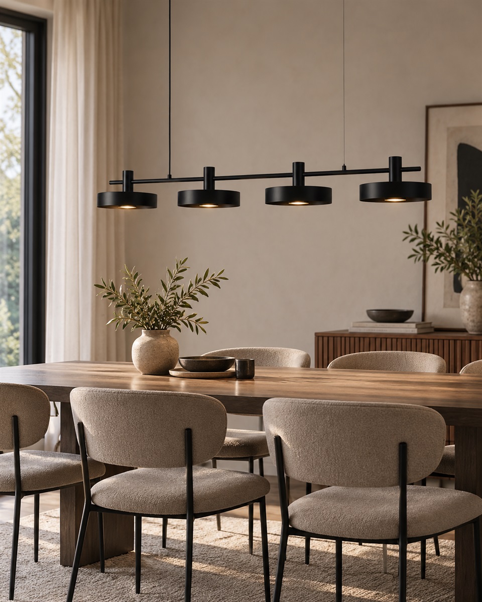 Birillo 130cm Noir suspension De Nordic Lighting - Birillo est une suspension moderne en m&eacute;tal au design graphique et &eacute;l&eacute;gant.