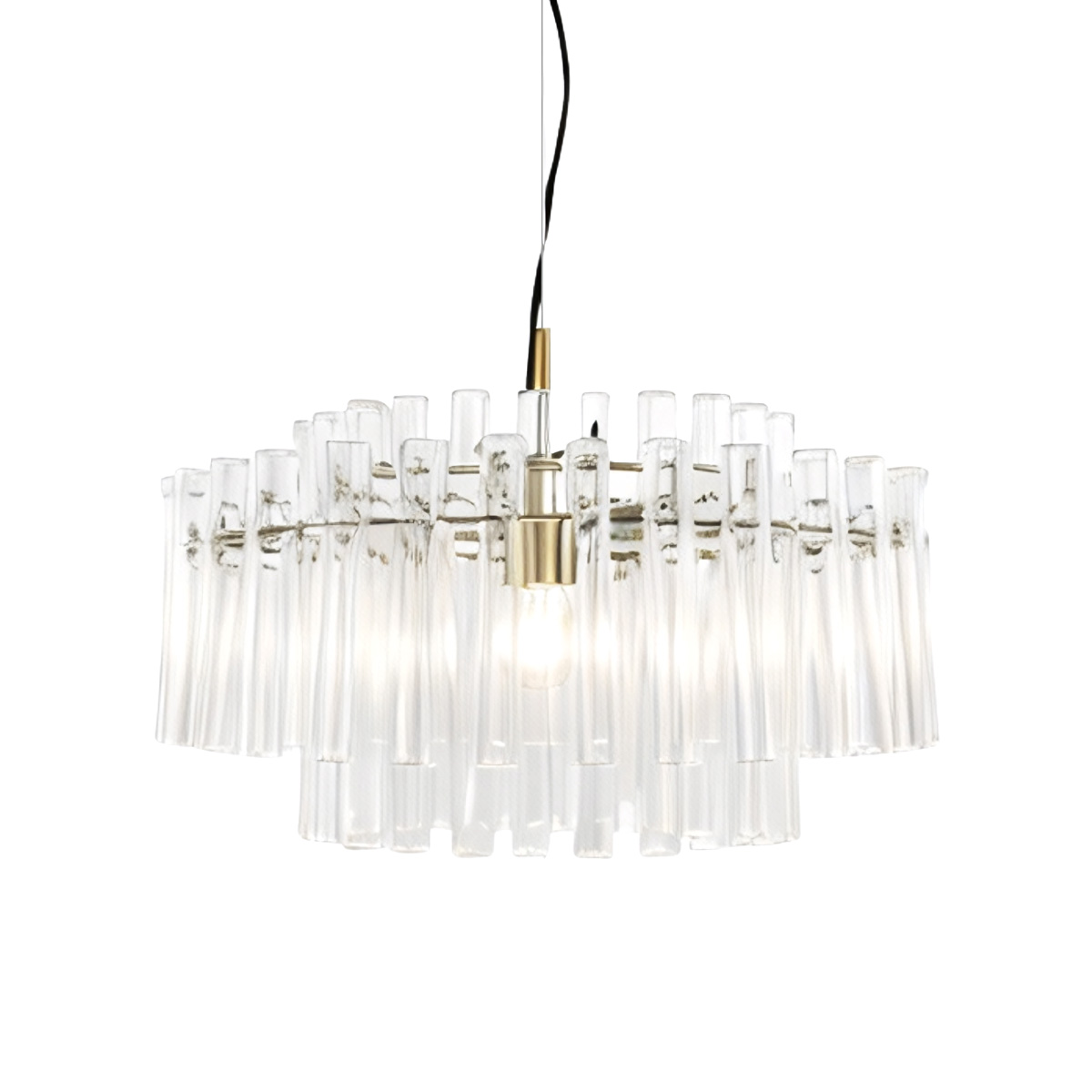 Lancaster Ø54 Laiton/transparent suspension De Lampan - Un luminaire alliant harmonieusement &eacute;l&eacute;gance et simplicit&eacute;, sublimant votre int&eacute;rieur par sa brillance subtile et son charme intemporel.