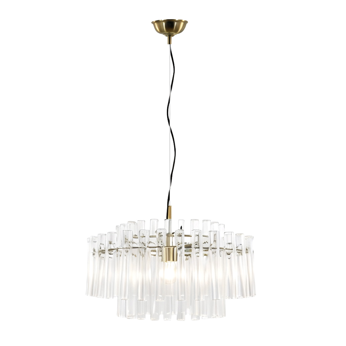 Lancaster Ø54 Laiton/transparent suspension De Lampan - Un luminaire alliant harmonieusement &eacute;l&eacute;gance et simplicit&eacute;, sublimant votre int&eacute;rieur par sa brillance subtile et son charme intemporel.