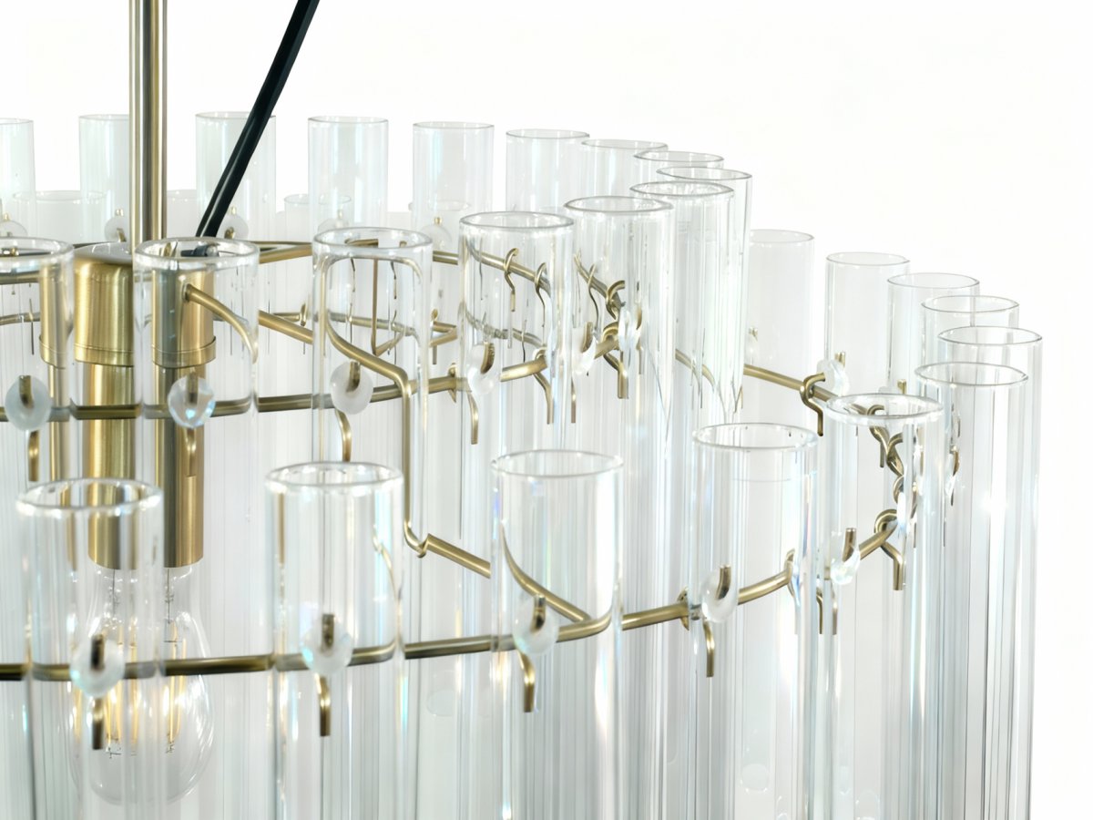 Lancaster Ø54 Laiton/transparent suspension De Lampan - Un luminaire alliant harmonieusement &eacute;l&eacute;gance et simplicit&eacute;, sublimant votre int&eacute;rieur par sa brillance subtile et son charme intemporel.