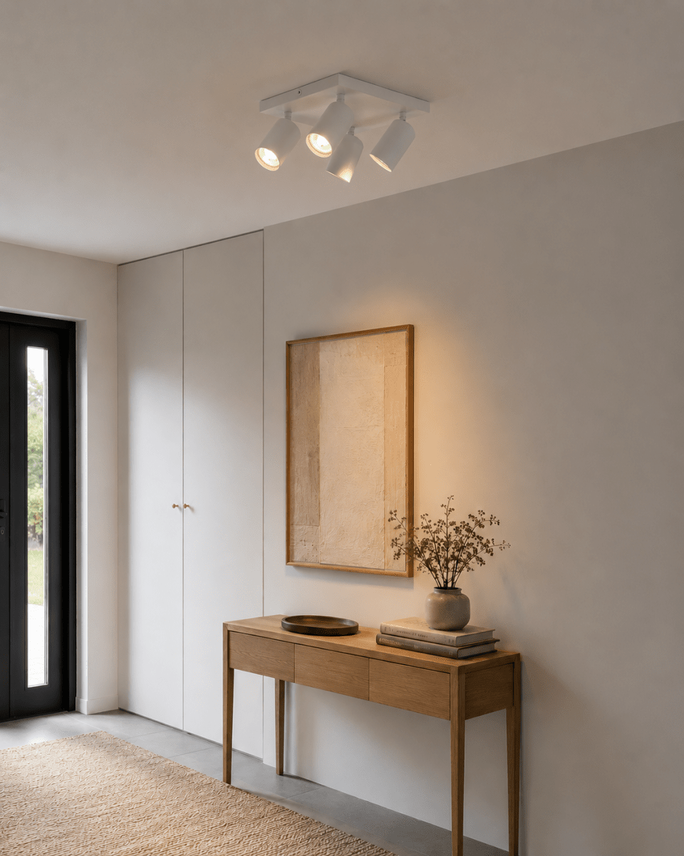 Crux 4 Blanc spot De Nordic Lighting - Installez-le dans le couloir, la cuisine ou la chambre.
