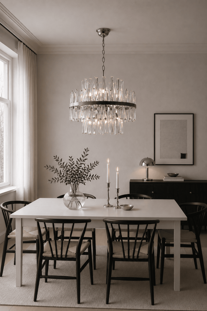 Berwick Ø50 Transparent cristal De Lampan - La structure en fer gris offre un contraste &eacute;l&eacute;gant avec la brillance du cristal et souligne le design contemporain du luminaire.