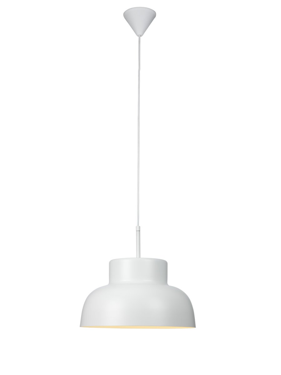 Sensei Ø40 Blanc suspension De Cottex - Son abat-jour assure une diffusion homogène et agréable de la lumière, illuminant parfaitement la surface.