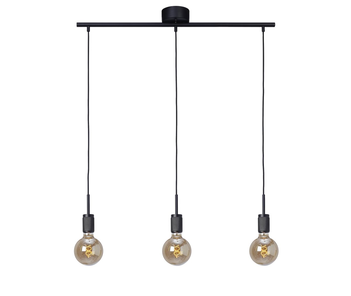 Rille 85cm Noir suspension De Cottex - Grâce à sa forme allongée, elle est particulièrement mise en valeur au-dessus d'une table à manger ou dans une cuisine.