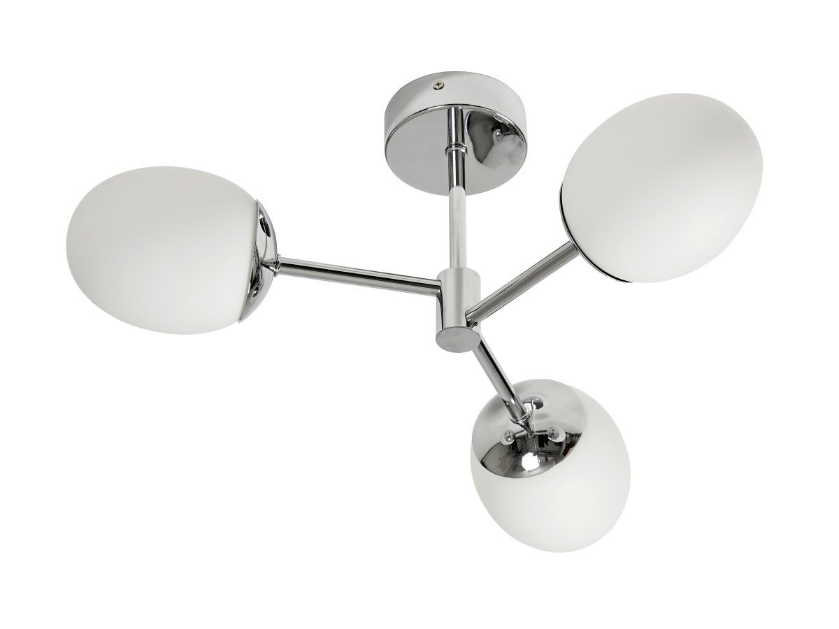 Klasen Ø47 Chrome lampe de salle de bain De Armaturhantverk - Ce plafonnier de salle de bain moderne avec trois sources lumineuses offre une combinaison parfaite de fonctionnalité et de style.