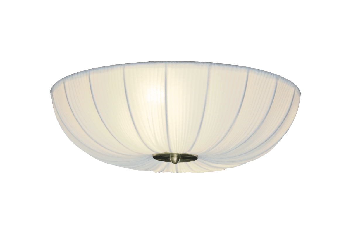 Lady Ø45 Blanc plafonnier De Aneta Lighting - La lampe de table &laquo; Lady &raquo; s&eacute;duit par sa forme douce et &eacute;l&eacute;gante, o&ugrave; le tissu &eacute;pouse d&eacute;licatement la structure m&eacute;tallique.