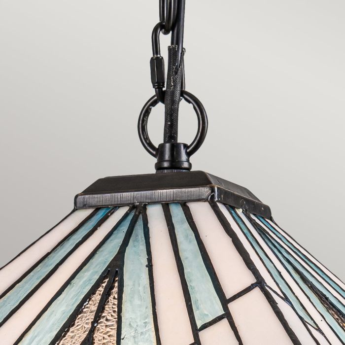 Alderley 38cm Multicolore De Elstead Lighting - Ce modèle est équipé d'un interrupteur à tirette pour une mise en marche et un arrêt faciles.