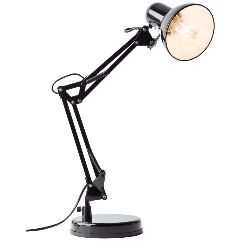 Henry 50cm Noir lampe de bureau De Brilliant - Henry est dot&eacute;e d'une t&ecirc;te de lampe orientable et pratique, ainsi que de rotules inclin&eacute;es, permettant d'orienter facilement la lumi&egrave;re selon les besoins.