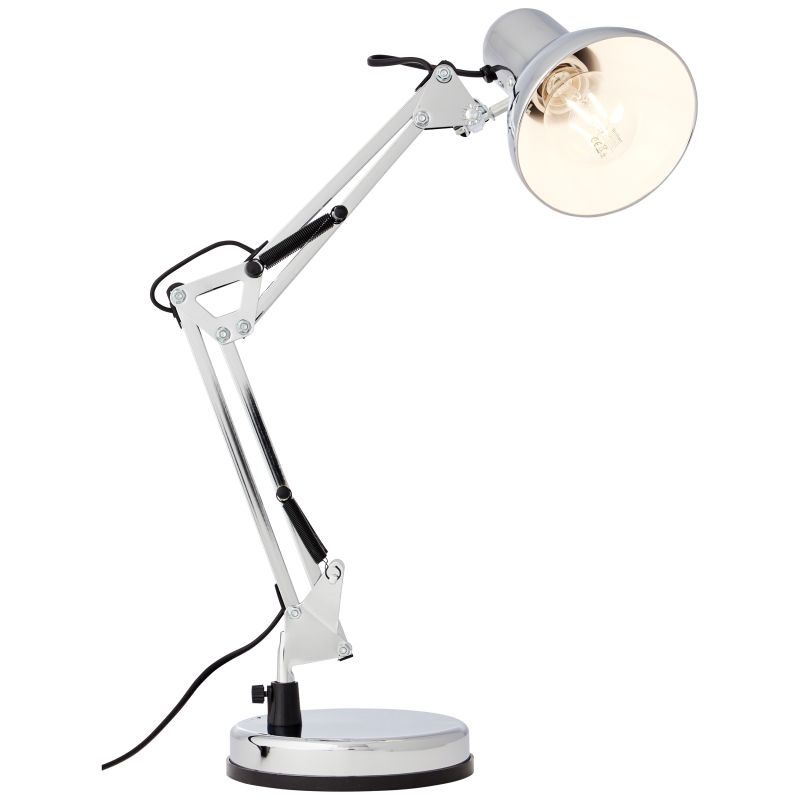 Henry 50cm Chrome lampe de bureau De Brilliant - Henry est dot&eacute;e d'une t&ecirc;te de lampe orientable et pratique, ainsi que de rotules inclin&eacute;es, permettant d'orienter facilement la lumi&egrave;re selon les besoins.