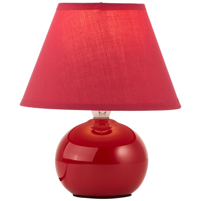Primo 23cm ROUGE lampe de table De Brilliant - Lampe de table décorative au design élégant et simple, idéale comme lampe de chevet ou comme éclairage d'appoint dans le salon.