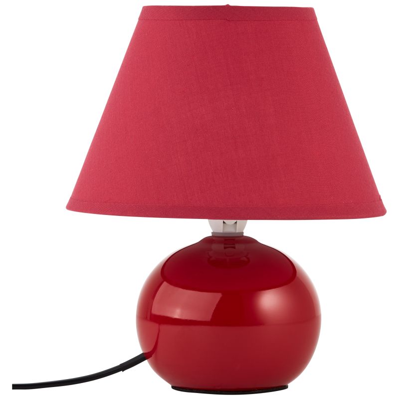Primo 23cm ROUGE lampe de table De Brilliant - Lampe de table décorative au design élégant et simple, idéale comme lampe de chevet ou comme éclairage d'appoint dans le salon.