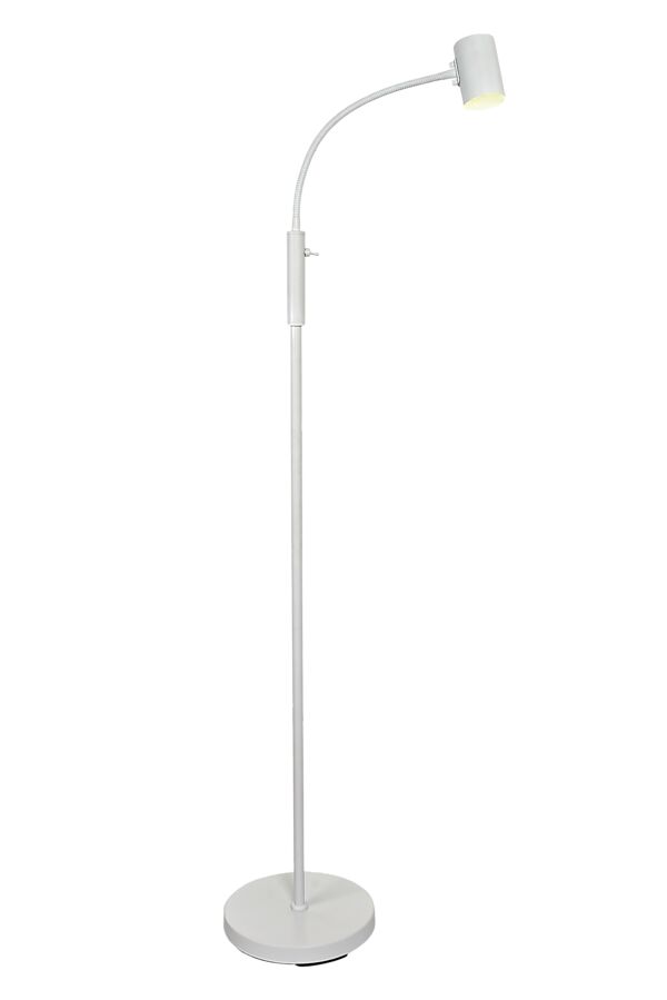 Hugin Blanc lampadaire De Aneta Lighting - Avec le bras flexible pliable, vous pouvez facilement diriger la lumière vers les cibles souhaitées.