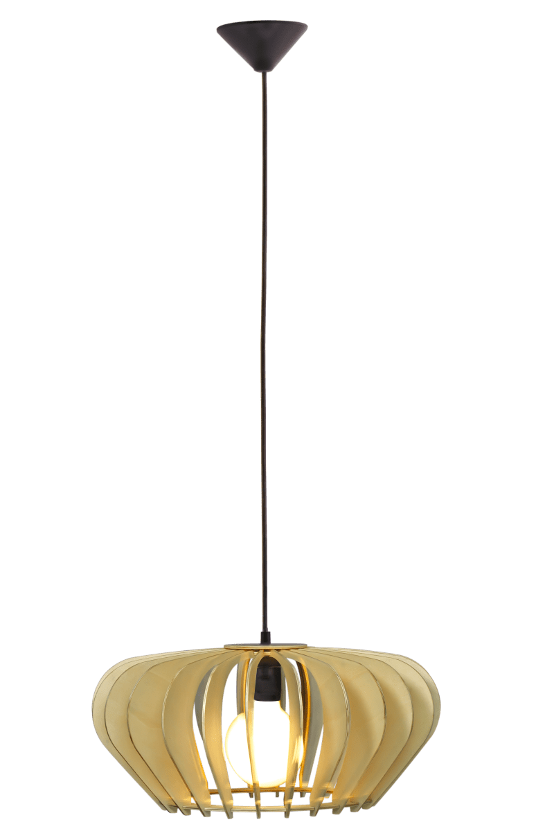 Calyps Ø45 Bois suspension De Aneta Lighting - Calyps est une élégante suspension en contreplaqué avec une forme arrondie qui crée un bel effet de lumière et d'ombre lorsqu'elle est éclairée.