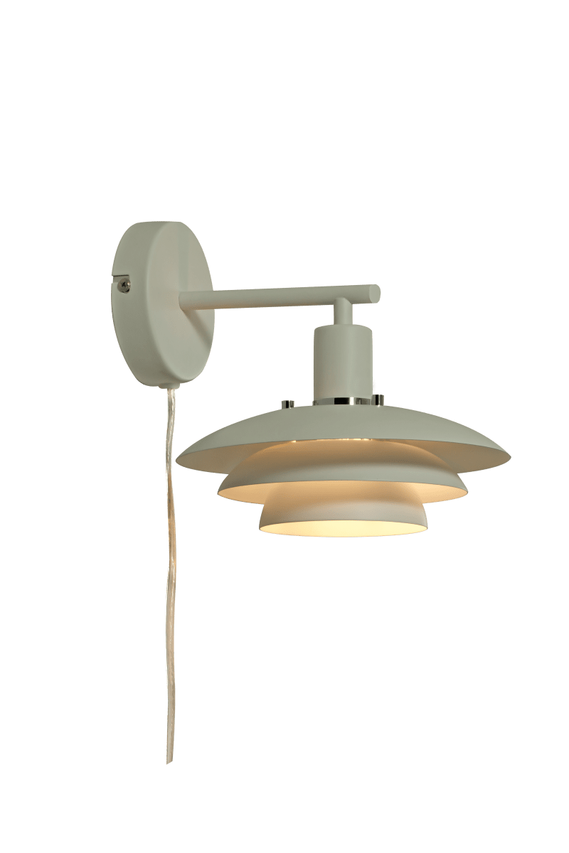 Epsilon 24cm Beige applique murale De Aneta Lighting - L'applique murale Epsilon, au design classique et &agrave; l'esth&eacute;tique moderne, est dot&eacute;e d'un abat-jour m&eacute;tallique en trois parties qui diffuse agr&eacute;ablement la lumi&egrave;re et pr&eacute;vient l'&eacute;blouissement.