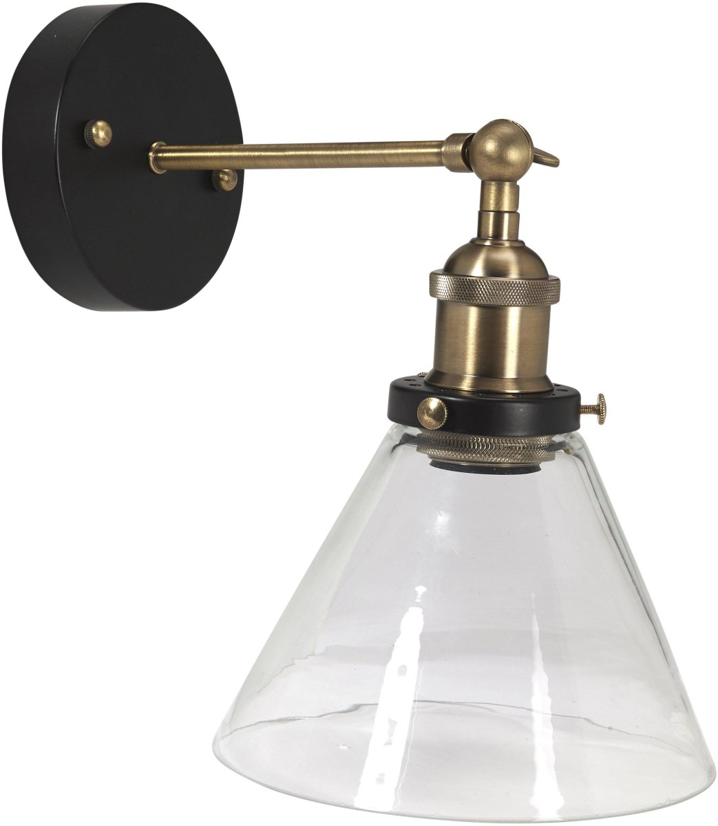 Lambda 18cm Noir lampe de salle de bain De PR Home - &Eacute;tant donn&eacute; que l'abat-jour en verre est fabriqu&eacute; &agrave; la main, il peut parfois y avoir des bulles d'air dans le verre et il peut y avoir des irr&eacute;gularit&eacute;s dans l'&eacute;paisseur du verre sur toute la surface du verre.
