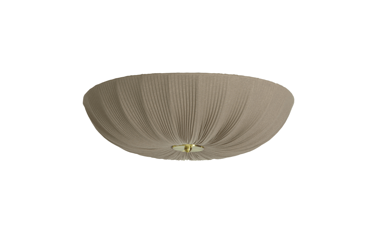 Lady Ø55 Gris plafonnier De Aneta Lighting - La lampe de table &laquo; Lady &raquo; s&eacute;duit par sa forme douce et &eacute;l&eacute;gante, o&ugrave; le tissu &eacute;pouse d&eacute;licatement la structure m&eacute;tallique.
