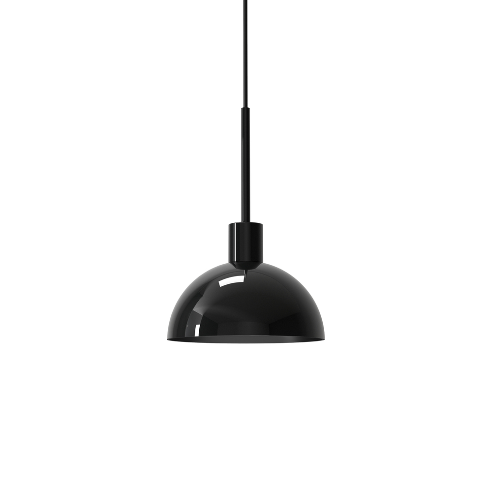 Vienda Ø20 Noir suspension De Herstal - Vienda est une suspension &eacute;l&eacute;gante en m&eacute;tal noir brillant au design intemporel.
