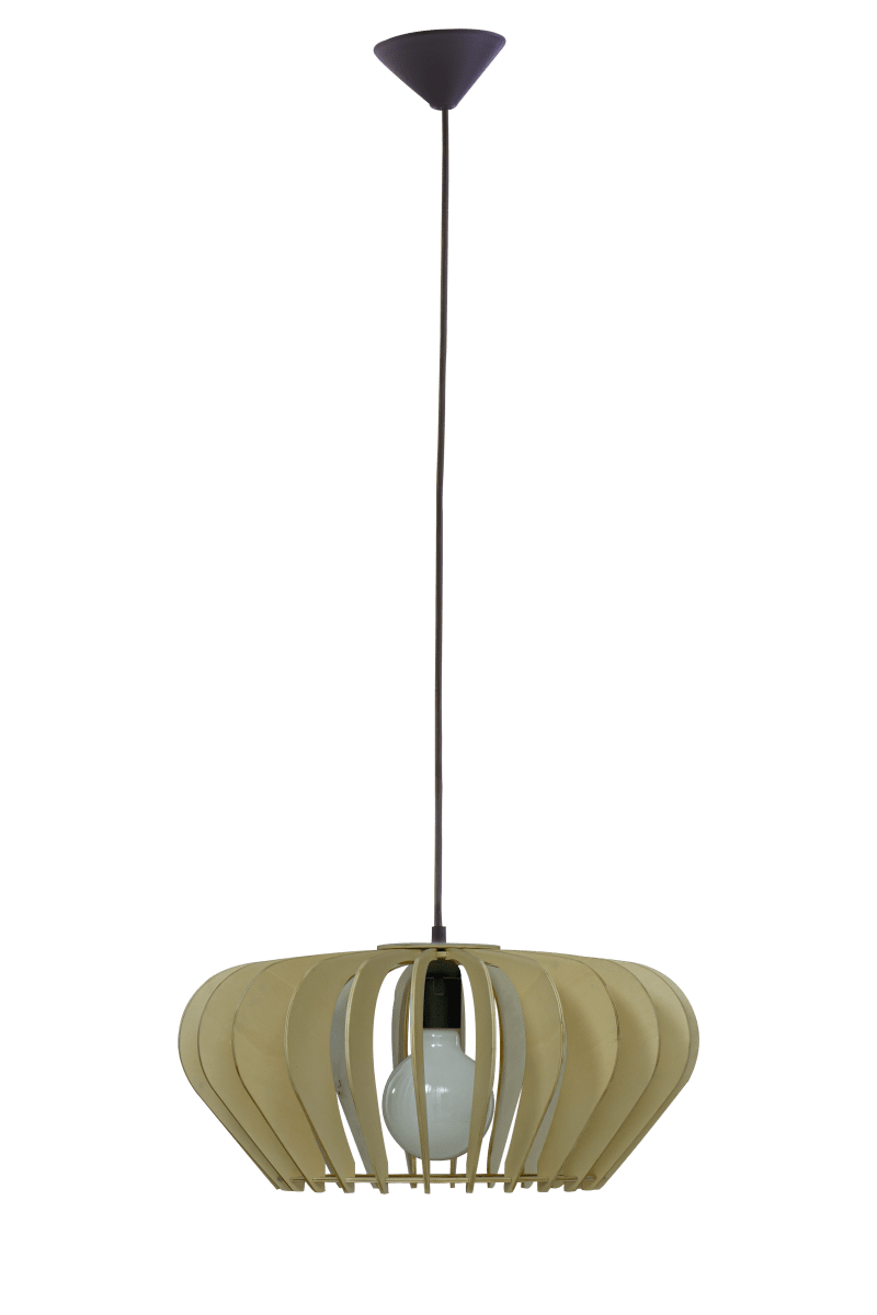 Calyps Ø45 Bois suspension De Aneta Lighting - Calyps est une élégante suspension en contreplaqué avec une forme arrondie qui crée un bel effet de lumière et d'ombre lorsqu'elle est éclairée.