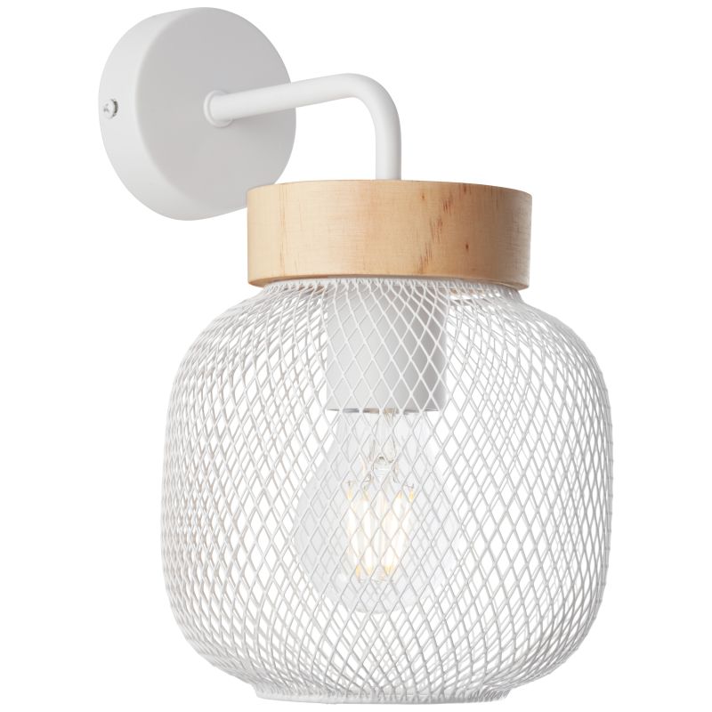 Giada 20cm Blanc applique murale De Brilliant - L'applique murale Giada allie design moderne et éléments naturels, créant une atmosphère chaleureuse et cosy.