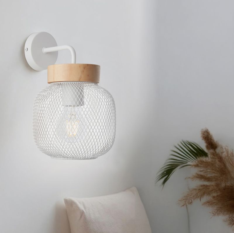 Giada 20cm Blanc applique murale De Brilliant - L'applique murale Giada allie design moderne et éléments naturels, créant une atmosphère chaleureuse et cosy.