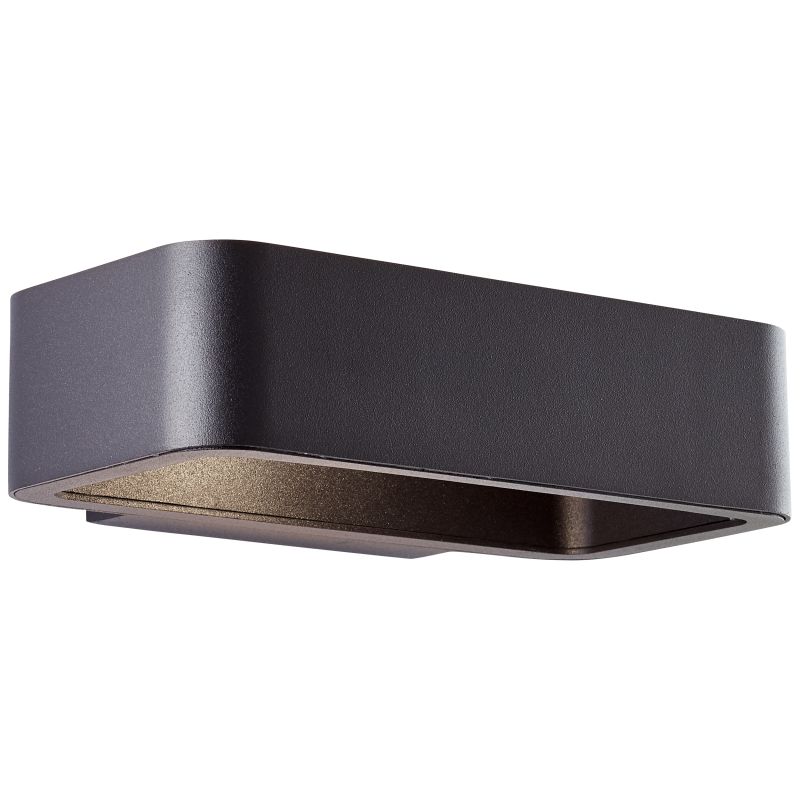 Golda Noir lampe d’extérieur De Brilliant - Elle offre un éclairage à la fois pratique et décoratif pour la façade, car sa lumière se diffuse vers le haut et vers le bas le long du mur.