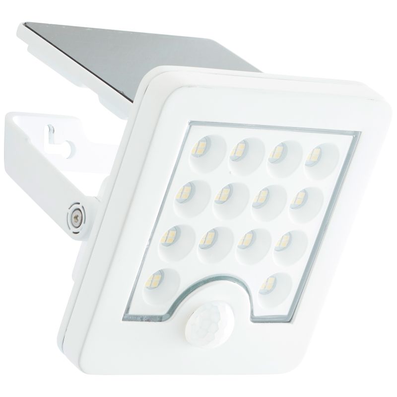 Luton Blanc lampe solaire De Brilliant - Fonctionnant &agrave; l'&eacute;nergie solaire, ce luminaire est &eacute;cologique et &eacute;conomique, et son d&eacute;tecteur de mouvement int&eacute;gr&eacute; offre trois r&eacute;glages pour un &eacute;clairage optimal.
