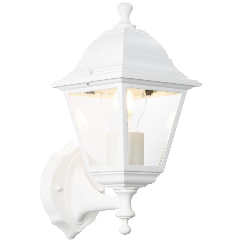 Nissie Blanc lampe d’extérieur De Brilliant - Son design décoratif permet à la lumière de se fondre naturellement dans la façade de la maison.