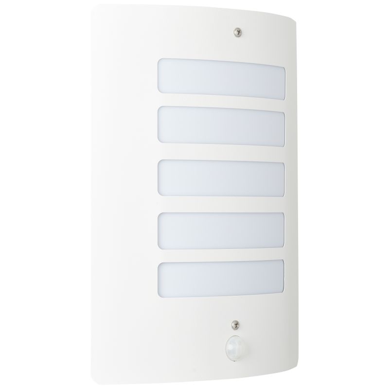 Todd Blanc lampe d’extérieur De Brilliant - Todd est une applique murale polyvalente qui assure à la fois un éclairage décoratif de façade et la sécurité de l'entrée.
