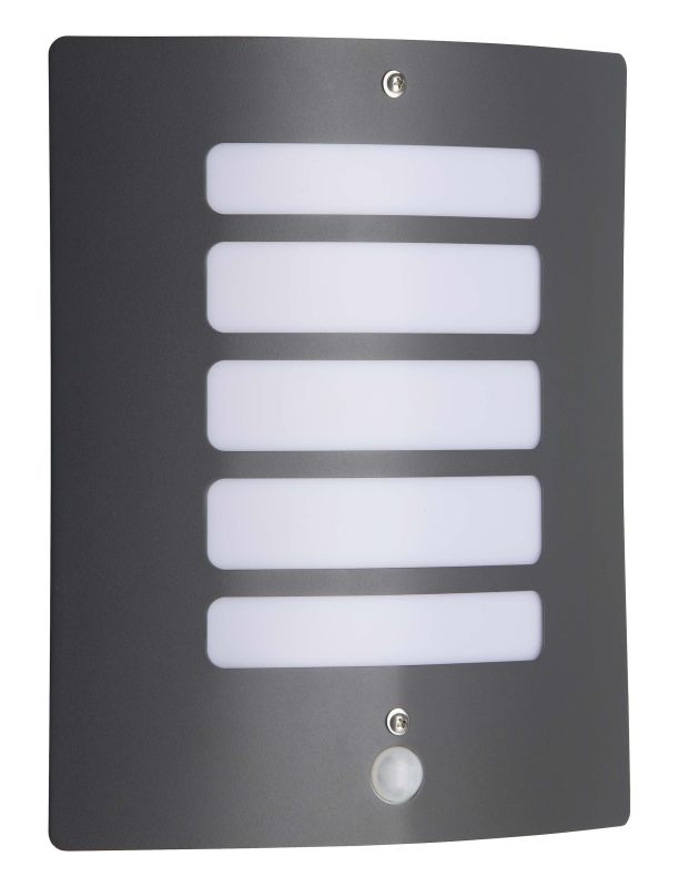 Todd Anthracite lampe d’extérieur De Brilliant - Todd est une applique murale polyvalente qui assure à la fois un éclairage décoratif de façade et la sécurité de l'entrée.
