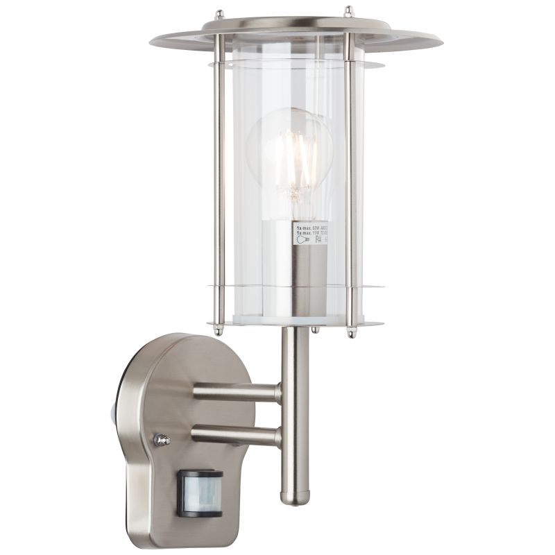 York Acier lampe d’extérieur De Brilliant - À la fois décorative et fonctionnelle, elle offre un éclairage sûr pour la façade lors des soirées sombres.