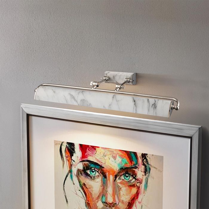 Winchfield 70cm Blanc De Elstead Lighting - Disponible en laiton antique, noir mat et effet chêne pour écrans et supports muraux.