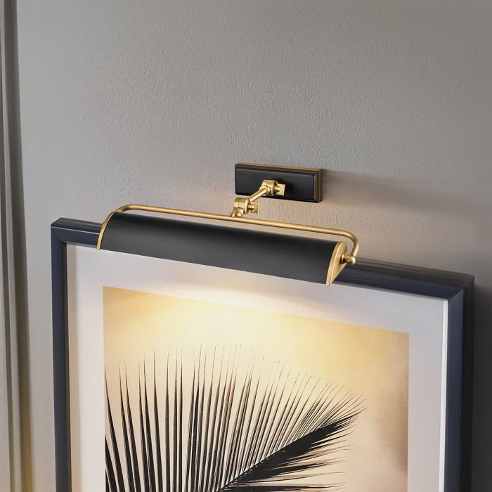 Winchfield 45cm Noir De Elstead Lighting - Disponible en laiton antique, noir mat et effet chêne pour écrans et supports muraux.