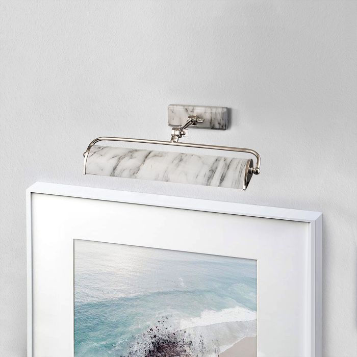 Winchfield 45cm Blanc De Elstead Lighting - Disponible en laiton antique, noir mat et effet chêne pour écrans et supports muraux.