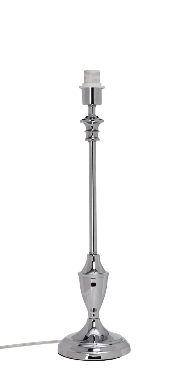 Lampfot 44cm Chrome pied de lampe De Cottex - Sa construction robuste le rend &agrave; la fois pratique et d&eacute;coratif, et sa surface brillante refl&egrave;te la lumi&egrave;re avec go&ucirc;t.